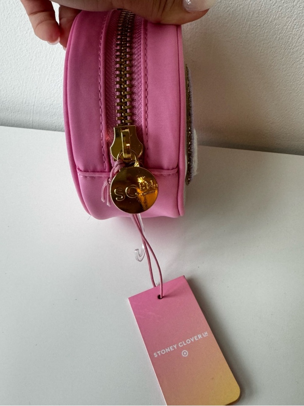 NWT- Stoney Clover Lane X Target Pink Rainbow Cloud Round Accessory Pouch - Picture 4 of 10